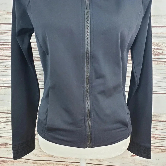 NWT Fabletics Womens Small 4-6 Black Christy Fleece Track Jacket - Picture 4 of 10
